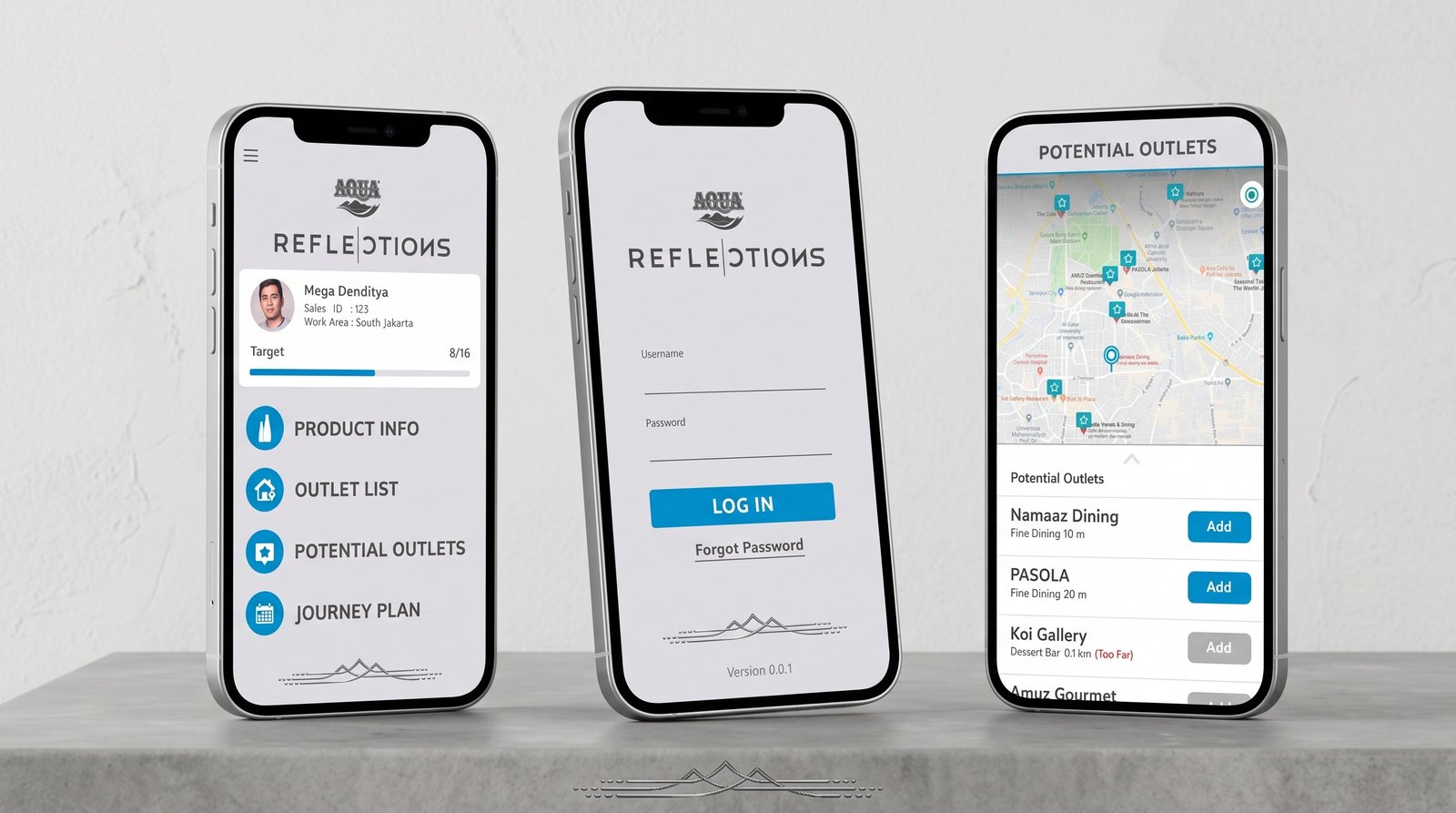 Aqua Reflections mobile app